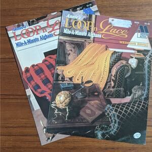 2 Loop-n-Lace Mile-A-Minute Afghan Pattern Pamphlets